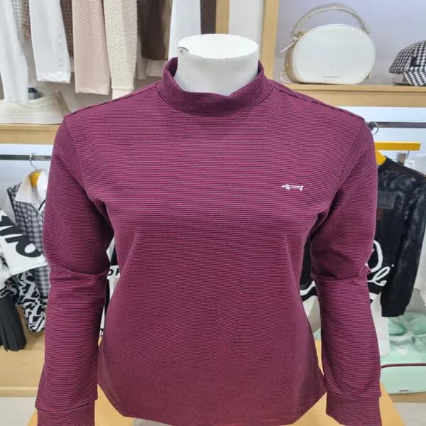루이까스텔 여성 잔스트라이프 터틀넥 티셔츠 7LOTS911-R-090, 레드, 110, 1개