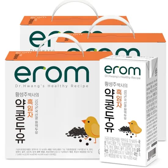 이롬 국산약콩두유 흑임자, 190ml, 60개