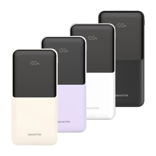 스마텍 LED 3포트 여행용 고속 충전 보조배터리, STPB-QB2, 20000mAh, 퍼플, 1개