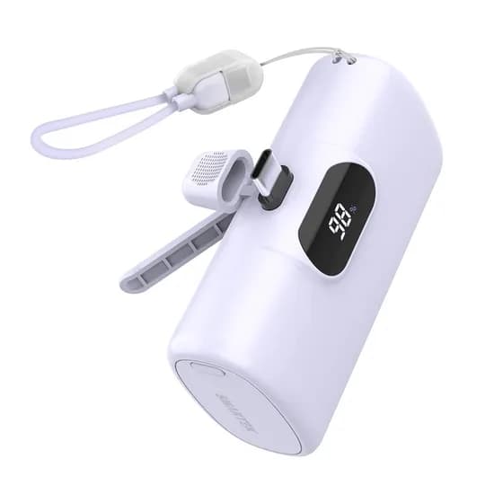 스마텍 스트랩 케이블 고속충전 C타입 미니 도킹형 보조배터리, STPB-MB100, 10000mAh, 퍼플, 1개
