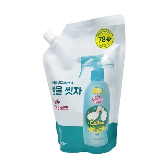 온더바디 코튼풋 발을씻자 풋샴푸 레몬민트향 리필 500ml 1개