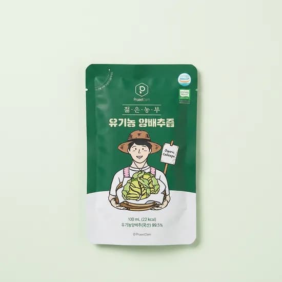 푸릇담 젊은농부 유기농 양배추즙 100ml 30팩