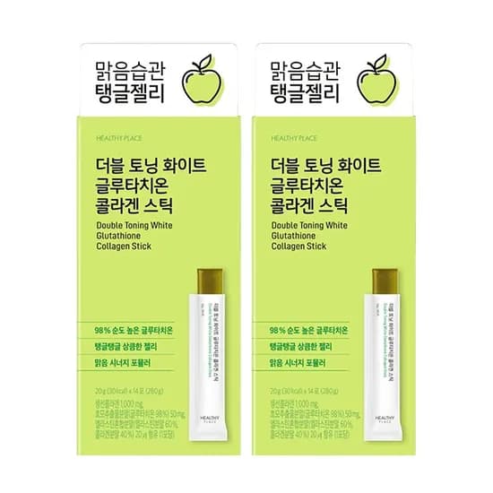 더블 토닝 화이트 글루타치온 콜라겐 스틱 청사과맛 14포 2박스