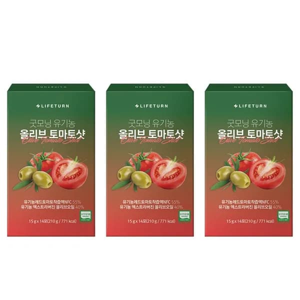 라이프턴 굿모닝 유기농 올리브 토마토샷 210g 3박스
