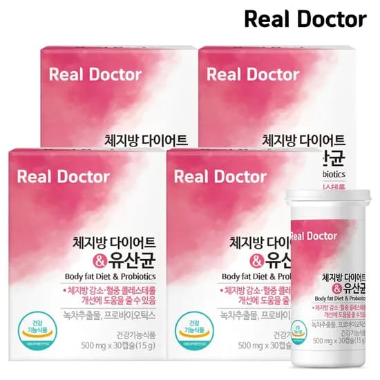 리얼닥터 체지방 다이어트 유산균 500mg 30캡슐 4개