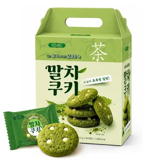 오즈랜드 말차쿠키 화이트초코칩 콕콕, 말차맛, 12g, 30개입, 1박스