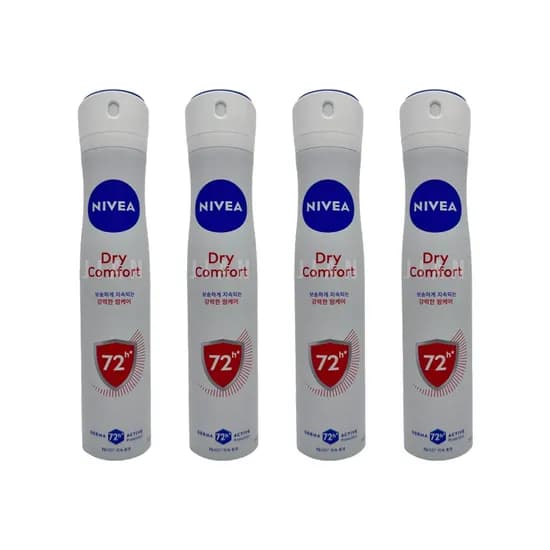 니베아 드라이 콤포트 데오드란트 스프레이 파우더향 200ml 4개