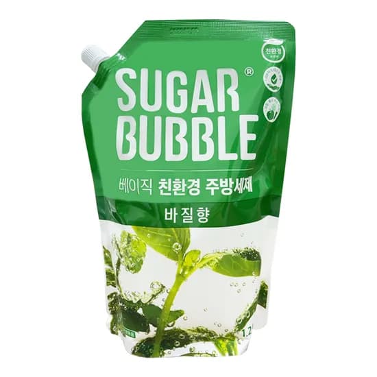 슈가버블 친환경 에코 주방세제 바질 1.2L 1개