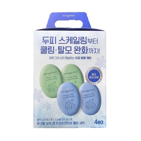 동구밭 샴푸 트리트먼트바 쿨링 세트 블루오션 2개 스파클민트 2개 100g 4개