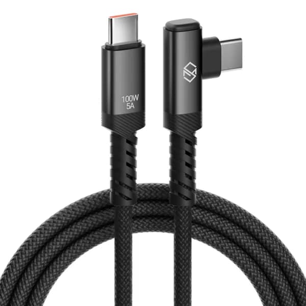 신지모루 L자형 앵글 우븐 패브릭 100W C to C PD 초고속 충전 케이블 1m 화이트 2개