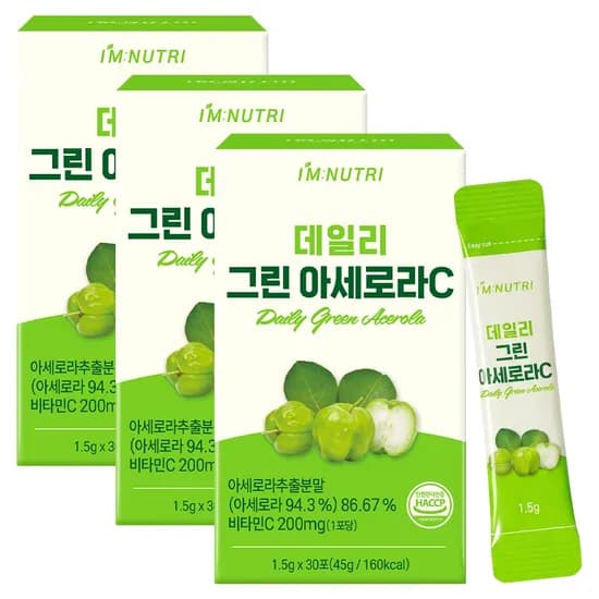 아임뉴트리 데일리 그린 아세로라 천연 고함량 비타민C 30포 3개