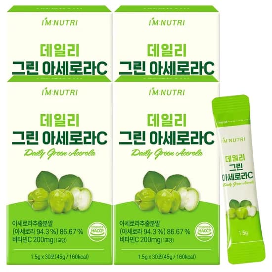 아임뉴트리 데일리 그린 아세로라 천연 고함량 비타민C, 30포, 4개