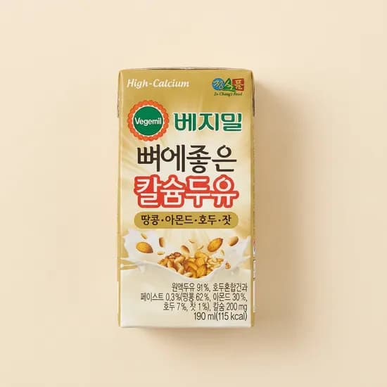 베지밀 뼈에좋은 칼슘두유 땅콩 아몬드 호두 잣 190ml 64개