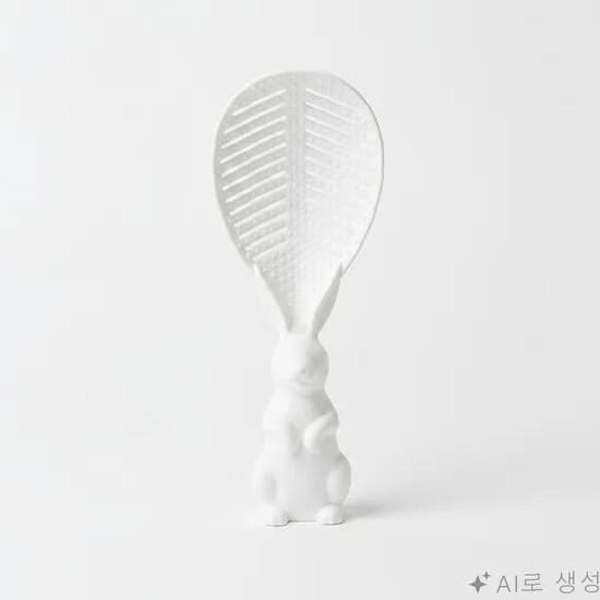 KHHOME 토끼 스탠딩 밥주걱, 화이트, 7x15cm, 1개