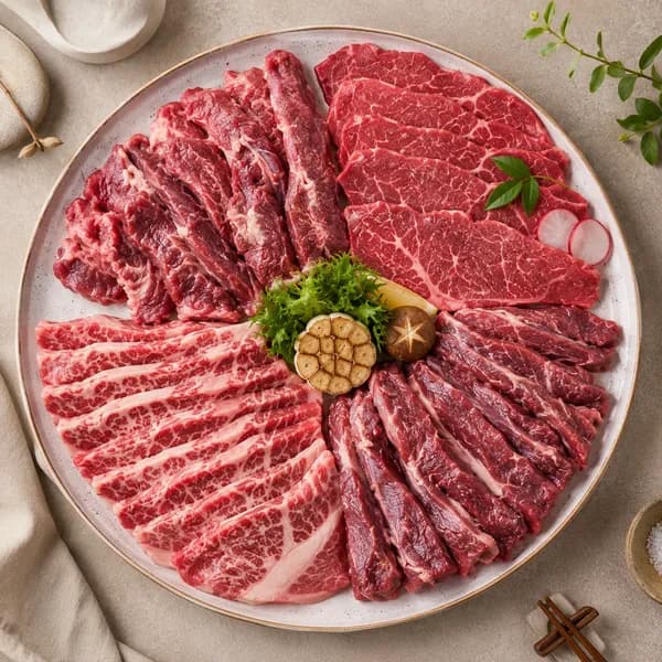미국산 소고기 모둠세트 갈비살 부채살 업진살 안심살 800g 4팩
