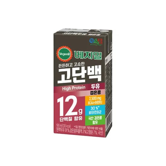 베지밀 고단백 두유, 검은콩, 190ml, 32개