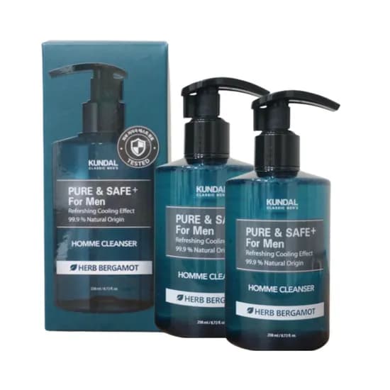 쿤달 퓨어세이프 쿨링 남성청결제 허브베르가못 300ml 2개
