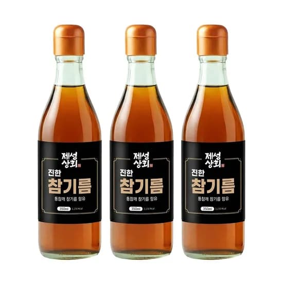 진한 참기름 350ml 3개