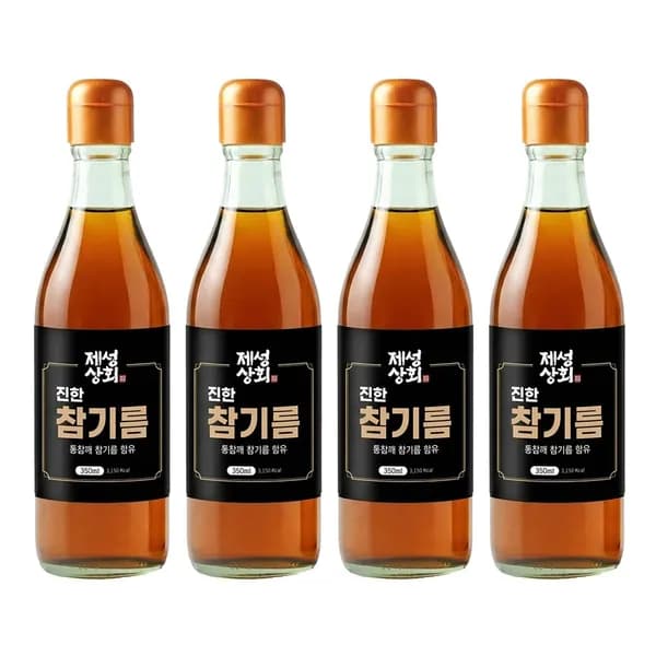진한 참기름 350ml 4개