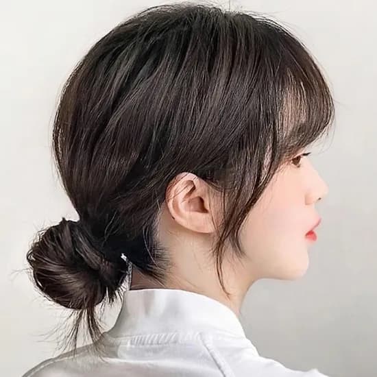 똥머리 밴딩 가발 라이트브라운 1개