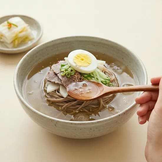 옥구촌한우 고깃집 메밀 물냉면 메밀냉면 10봉 냉면육수 10봉 10인분 2kg 1개