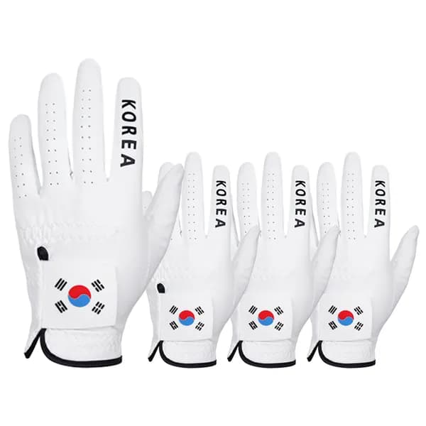 업셋 국가대표 태극기 스웨이드 기능성 골프장갑 오른손 24호 화이트 4개