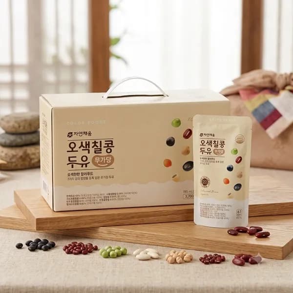 자연채움 오색칠콩두유 무가당 185ml 40개