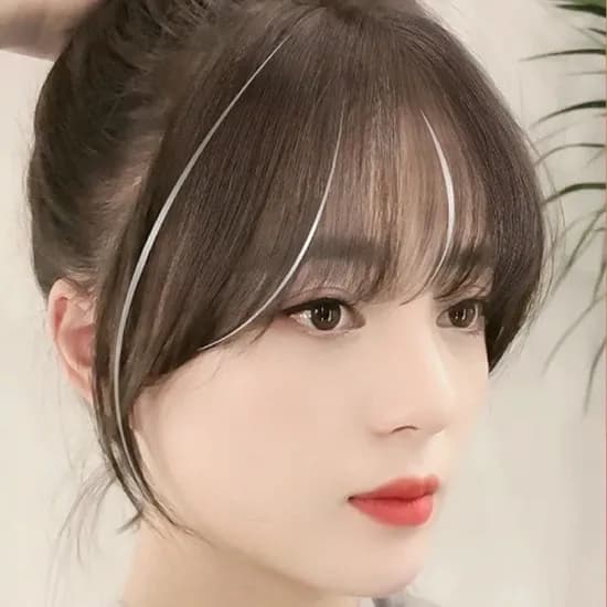 여신 앞머리 가발, 내추럴블랙, 1개
