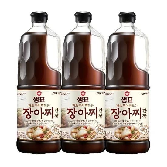 샘표 장아찌 간장 1.7L 3병 + 연두링 랜덤 1개