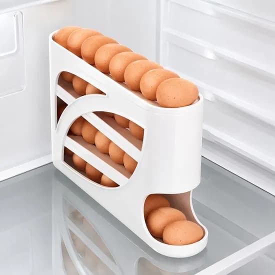 에그로드 자동롤링 계란정리함, 화이트, 1개
