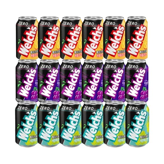 웰치스 제로 그레이프 6개 외 2종 355ml 1세트