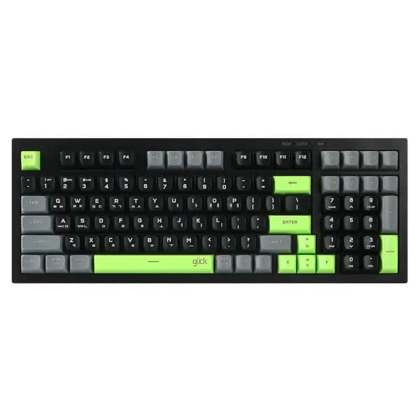 지클릭커 오피스프로 사일런스 M RGB 무소음 방수 블루투스 키보드 WK50 RC2 Poker Green 멤브레인 98키 1개