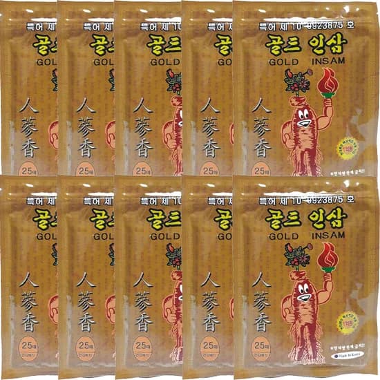 에이그린 골드 인삼 건강패드 25매 10개 10,800원