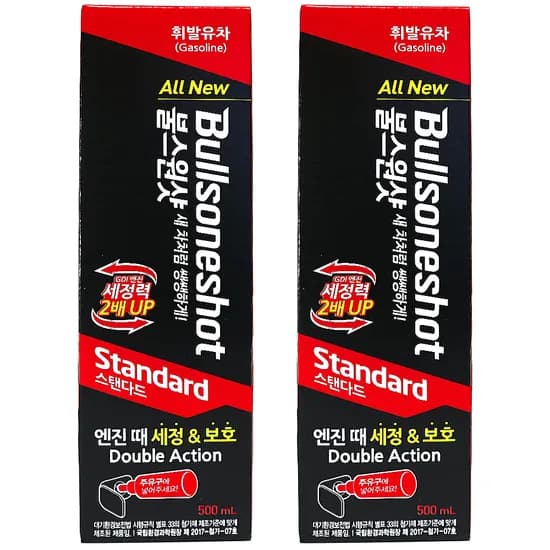 불스원샷 스탠다드 휘발유차 엔진세정제, 가솔린/휘발유, 500ml, 2개