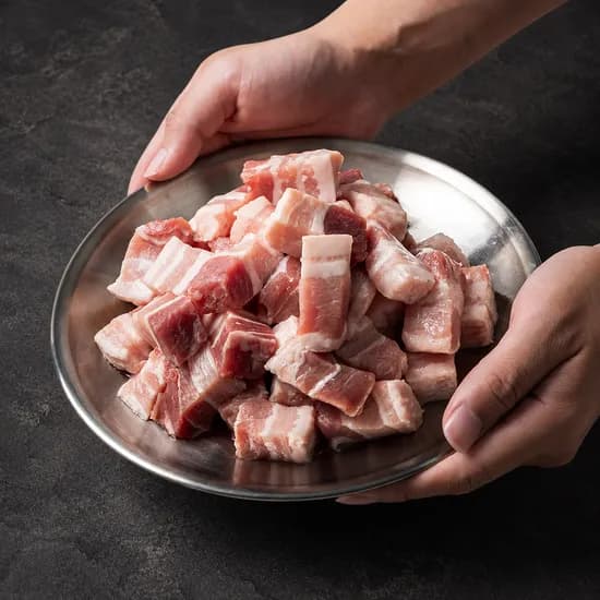 한입삼겹살 벽돌 큐브 삼겹살, 300g, 2팩