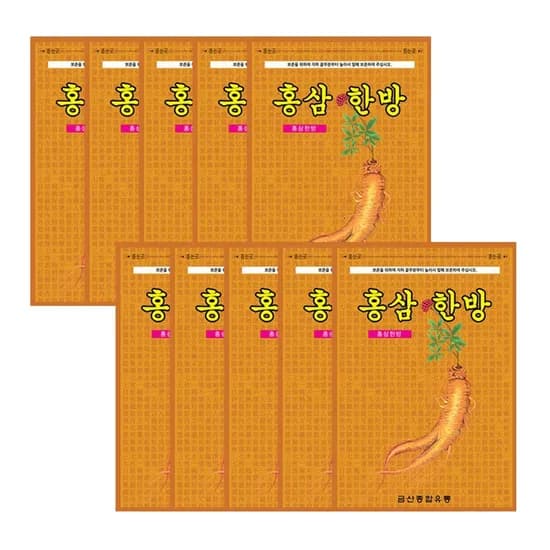 홍삼 한방 패드 붙이는 파스형 20장 10개