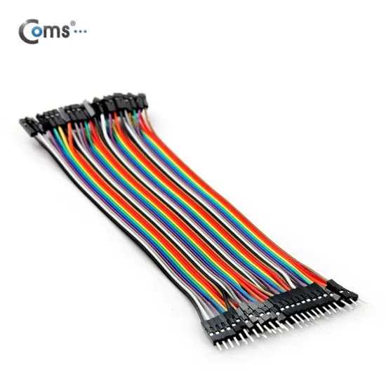 Coms 브레드보드용 점퍼선 BE464 20cm 40개 Male-Female