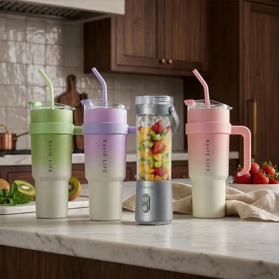 르비에 블랜디드 2in1 무선 텀블러 믹서기, RV-MIX307U, 1180ml, 올리브, 1개