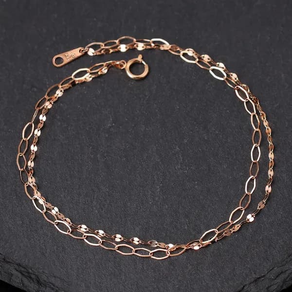 주리에떼 블루린 콤비 두줄 팔찌 로즈 18K 17.5cm 1개