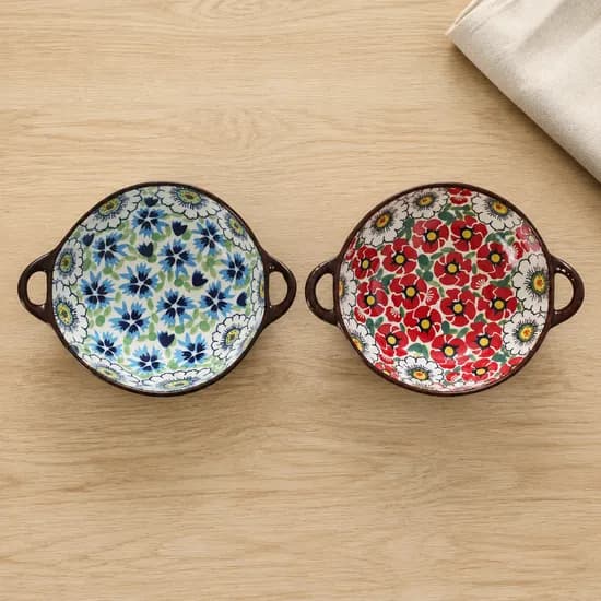 폴라니에 도자기 귀볼, 중, 2종세트(데이지+카멜리아), 1세트