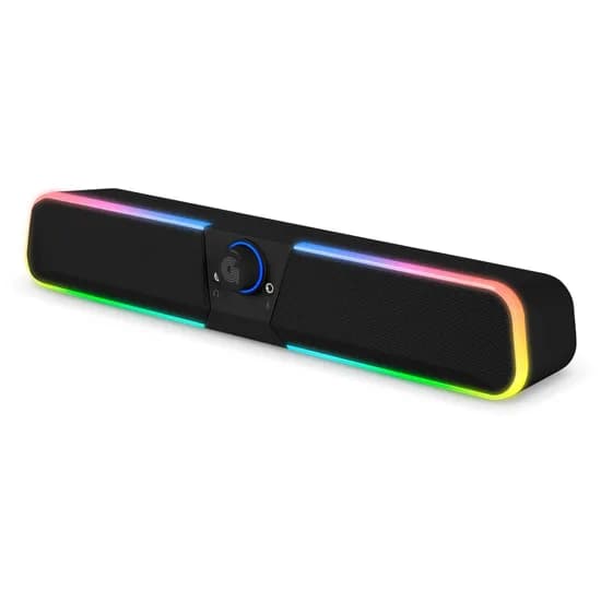 지클릭커 슈퍼히어로 G-SHOT RGB 블루투스 컴퓨터 사운드바 GBS10 블랙 1개