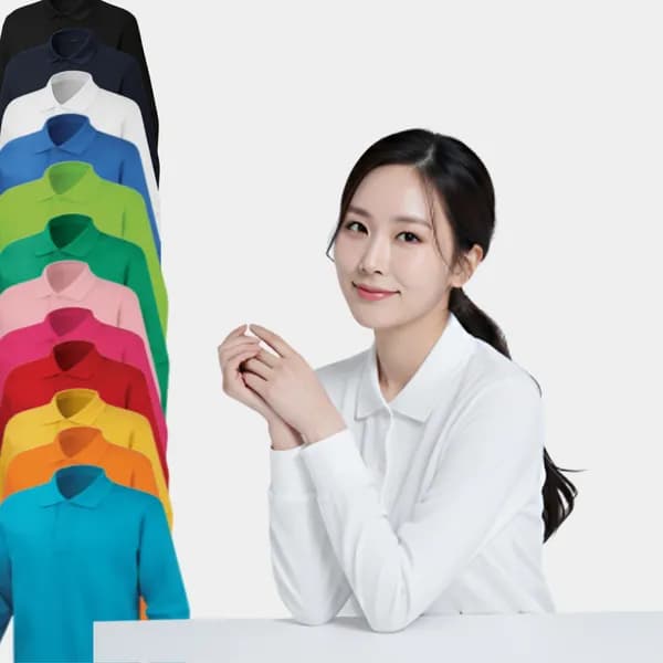 여성 40수 무지 PK 카라티셔츠 백색 M 1개 20,900원