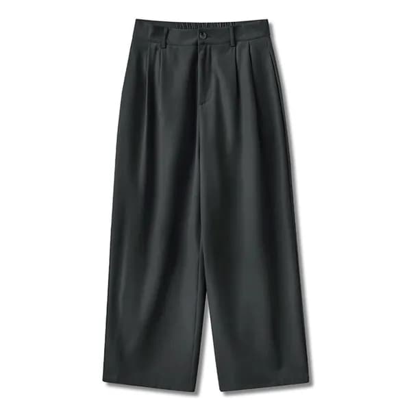 탑보이 빅사이즈 남녀공용 투턱 반밴딩 와이드 슬랙스 팬츠 LZ005 차콜 3XL