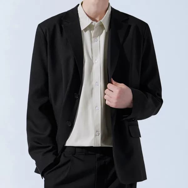 탑보이 오버핏 리얼버튼 블레이저 자켓 TOP089 블랙 3XL