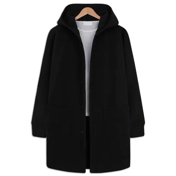 탑보이 보카 울 오버핏 롱 후드코트 ADD076 블랙 FREE 1장 35,500원