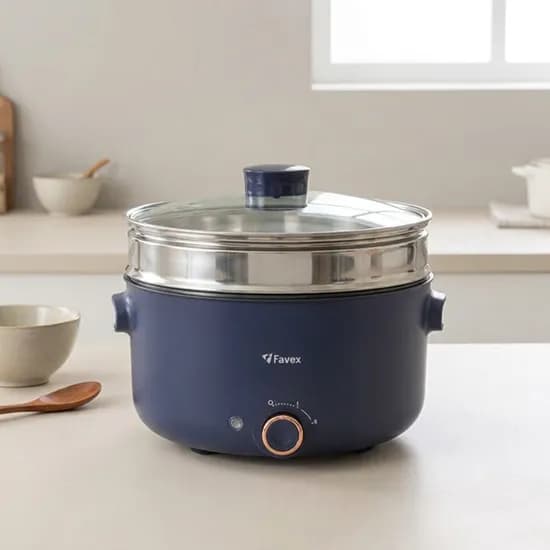 파벡스 멀티 다이얼 전기 냄비 찜기, FX-2113C, 5L, 1300W, 네이비, 1개
