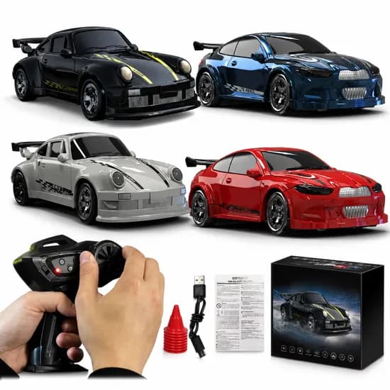 KF20 1/64 고속 드리프트 RC카, 2.4G, 4륜구동, 무선조종, GTR 레이싱 모델, 블루, 1개