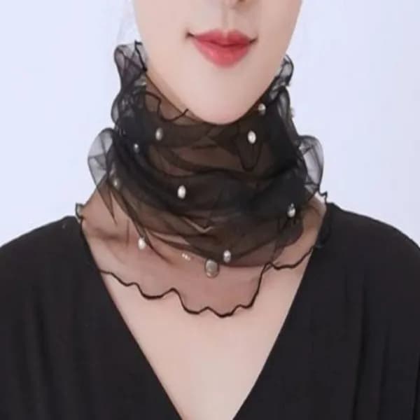 목주름커버 진주 쉬폰 데일리 스카프 블랙 43x23cm 2개 8,700원