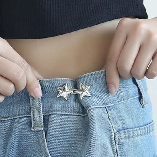 바지 허리 줄이기 요술 별단추, 실버, 1개