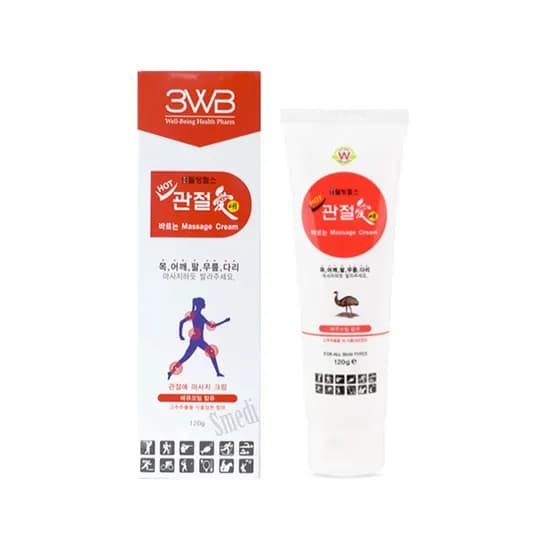 웰빙헬스 관절애 크림 마사지크림 튜브형 에뮤오일함유 120g 3개
